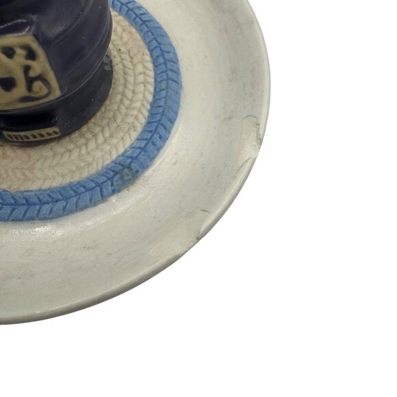 Vintage Avon 1983 Ceramic Santa Mouse & Stove Candle Holder Plate - Picture 3 of 5